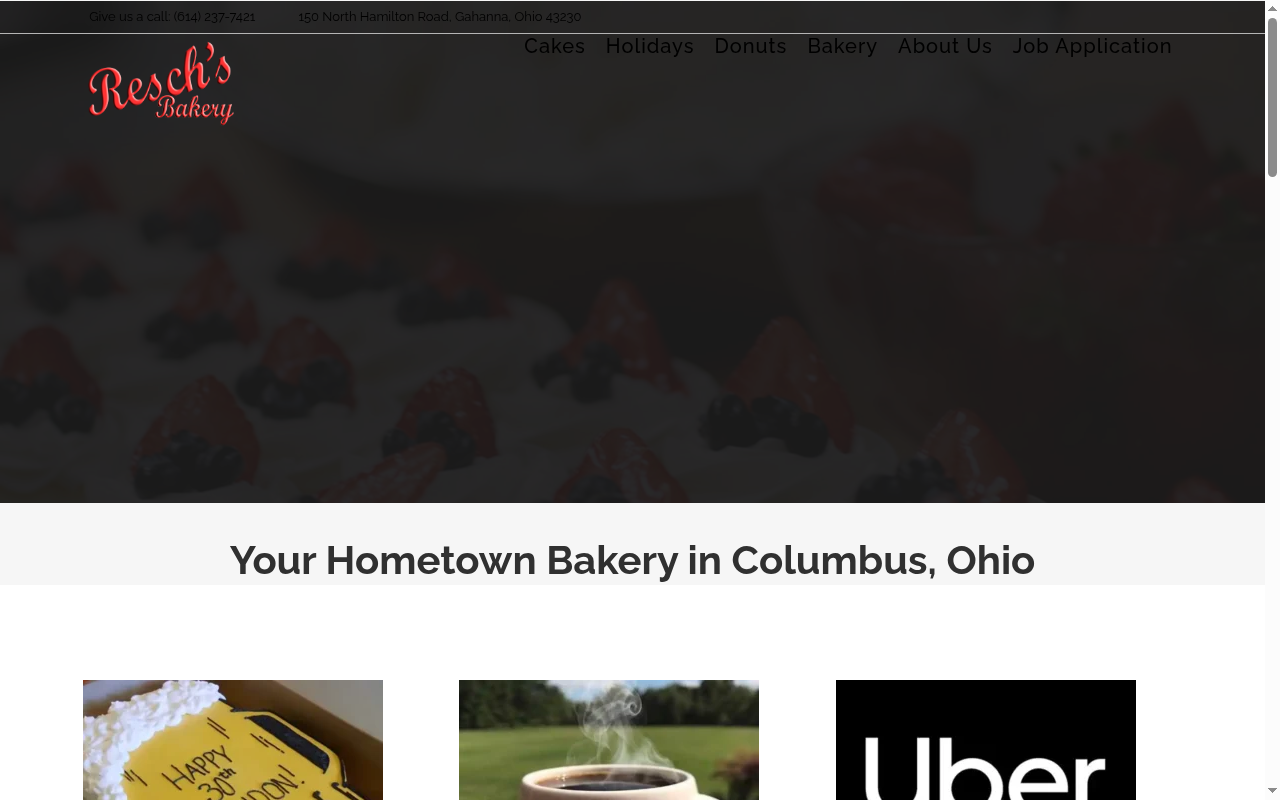 Before makeover screenshot of Resch's Bakery