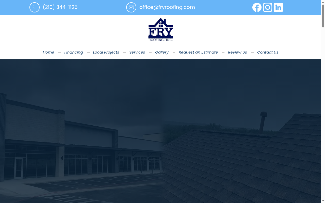 Before makeover screenshot of Fry Roofing, Inc.