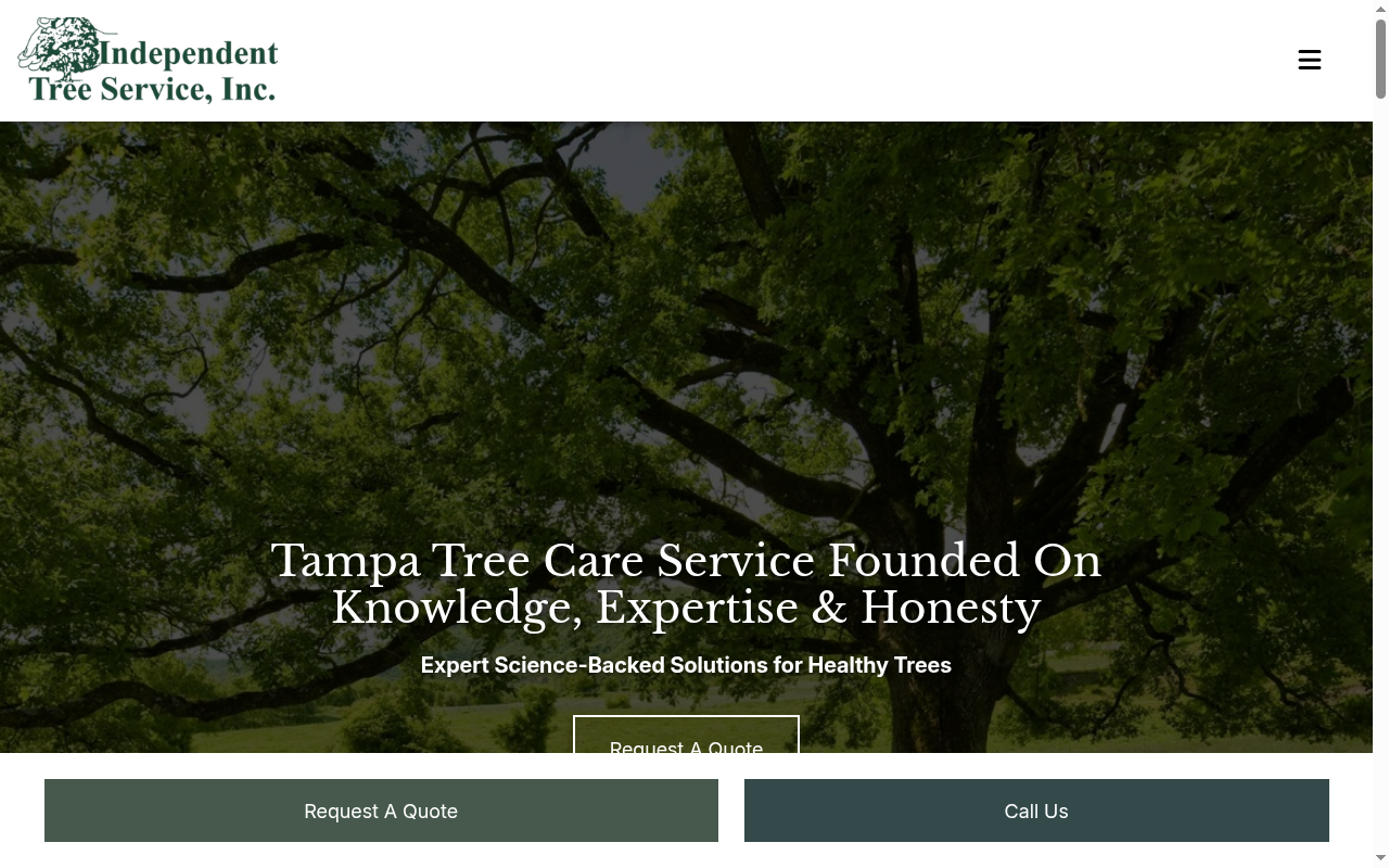 Before makeover screenshot of Independent Tree Service, Inc.